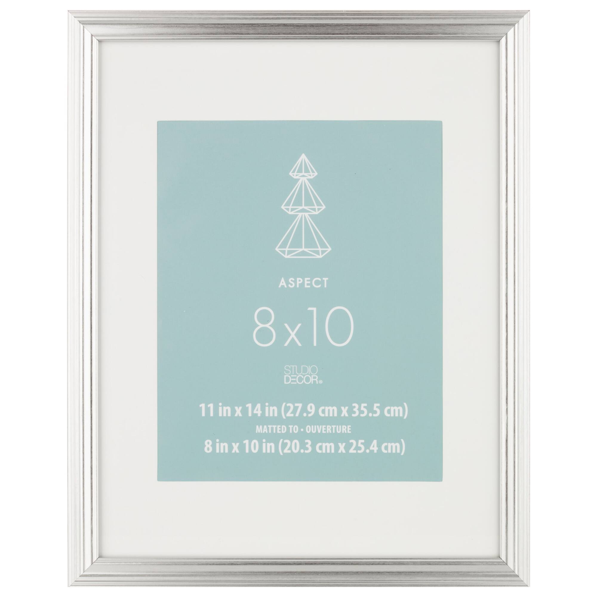 Aspect 8" x 10" Silver Narrow Frame with Mat by Studio Décor®